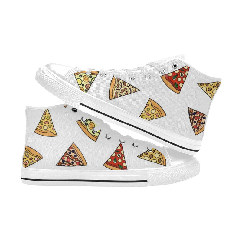 Pizza Slices On White Kids High Top Canvas Shoes Kids High Top Canvas Shoes Food Printed Offshore