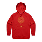 Music Tree - Womens Hoodie Red Womens 2XL Womens Hoodie Music Printed In Australia