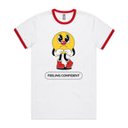 Feeling Confident - Staple Ringer Tee White Red Ringer T-Shirt Printed In Australia