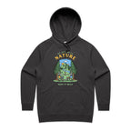 Be One With Nature, Skeletons - Womens Hoodie Coal Womens Hoodie Printed In Australia