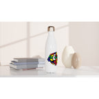 Cube - White 17oz Stainless Steel Water Bottle White Water Bottle Games Globally Fulfilled
