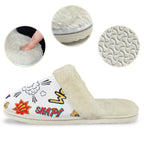 Super Dog Men's Fur Trim Thick-Sole Indoor Slippers Men's Fur Trimmed Slippers animal comic Printed Offshore