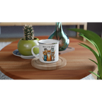 Where Is My Coffee, Cranky Cats - White 12oz Enamel Mug Enamel Mug animal Coffee Globally Fulfilled