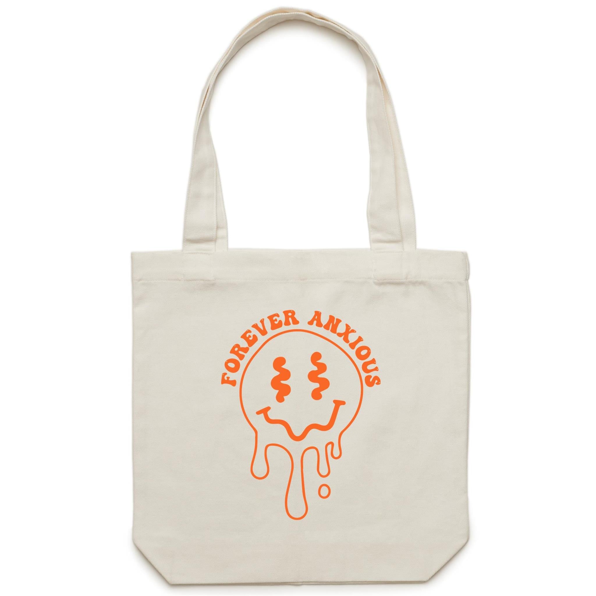 Forever Anxious - Canvas Tote Bag Cream One Size Tote Bag Printed In Australia