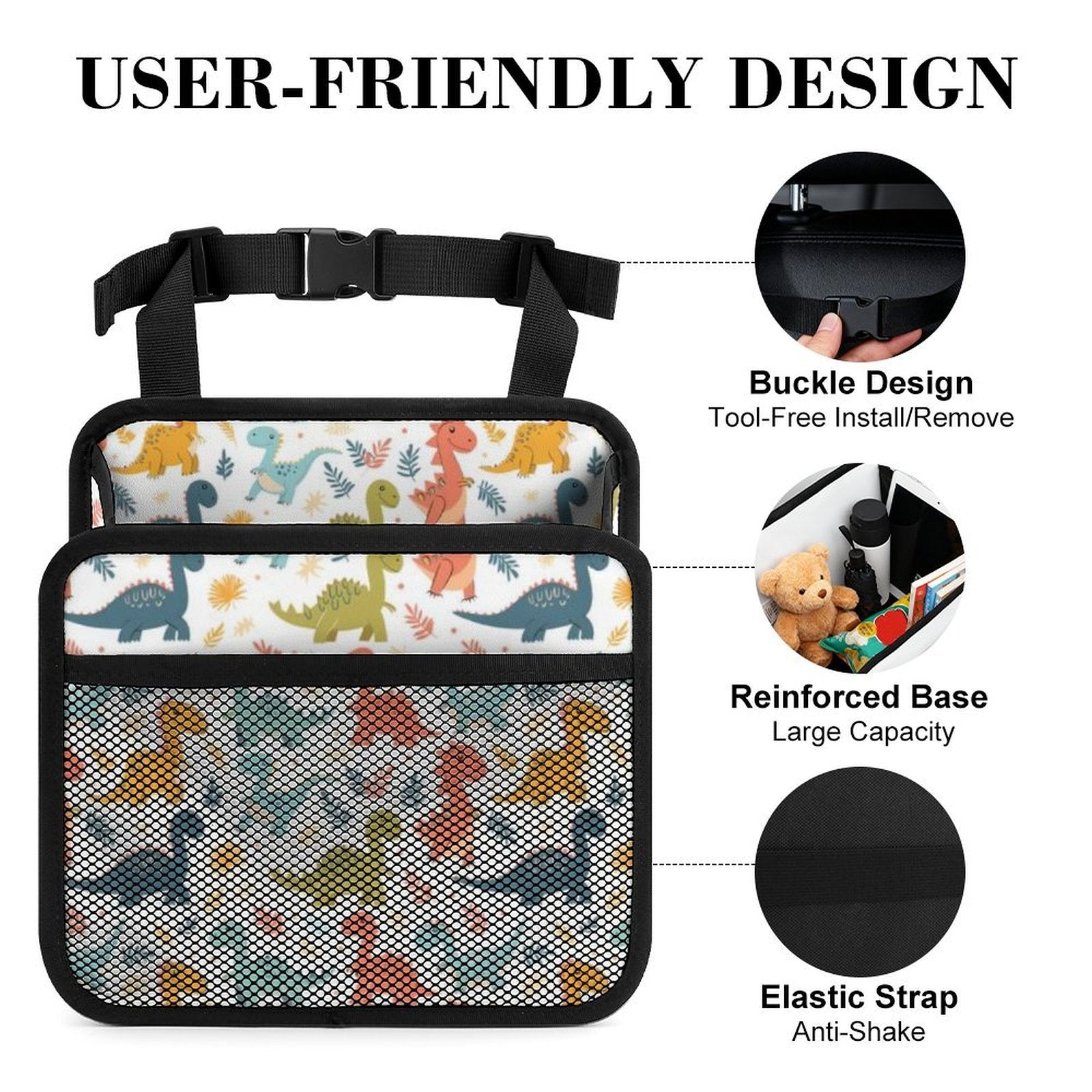 Cute Dinosaurs Car Seat Back Organiser Car Seat Back Organiser animal Printed Offshore