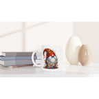 Christmas Gnome Wrapped In Lights - White 11oz Ceramic Mug Christmas Mug Christmas Globally Fulfilled