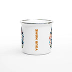 Personalise - Coolest Dad Ever - White 12oz Enamel Mug Personalised Enamel Mug customise Dad Globally Fulfilled personalise