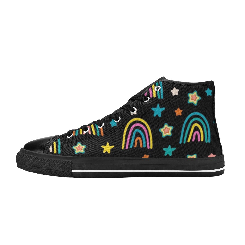 Rainbows - Kids High Top Canvas Shoes