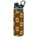 Burgers - Insulated Water Bottle with Dual-Use Lid (18oz) One Size Insulated Water Bottle with Dual-Use Lid (18oz) Food Printed Offshore