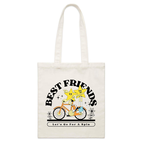 Best Friends, Bicycle - Parcel Canvas Tote Bag Default Title Small Tote Bag Printed In Australia