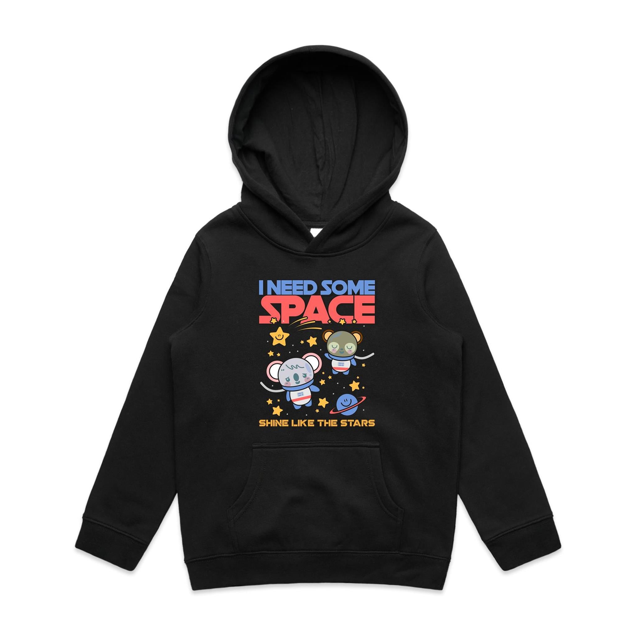 I Need Some Space - Kids Hoodie Black Kids Hoodie Printed In Australia