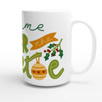 Meet Me Under The Mistletoe - White 15oz Ceramic Mug Christmas 15oz Mug Christmas Globally Fulfilled