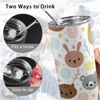 Baby Animals - 20oz Tall Skinny Tumbler with Lid and Straw