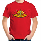 Alien Pizza - Kids Youth T-Shirt Red Kids Youth T-shirt Food Printed In Australia Sci Fi