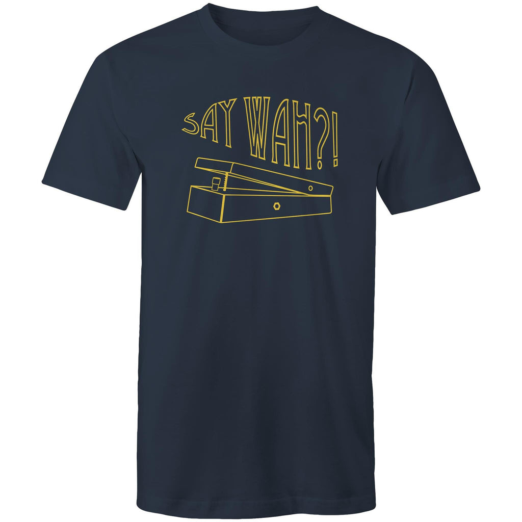 Say Wah, Guitar Pedal - Mens T-Shirt Navy Mens T-shirt Music Printed In Australia