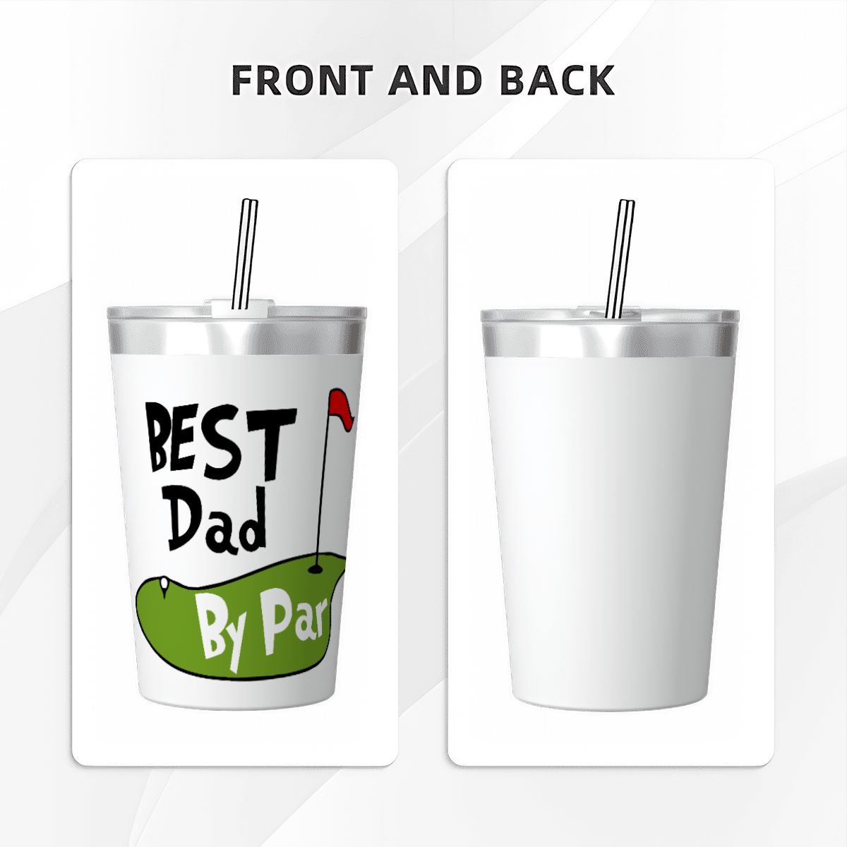 Best Dad By Par Golf Small Stainless Steel Travel Mug Cup 12oz/350ml