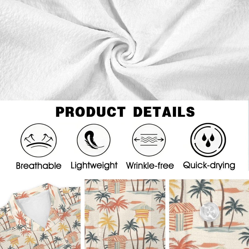 Beach Shack Men's Crinkle Hawaiian Shirt