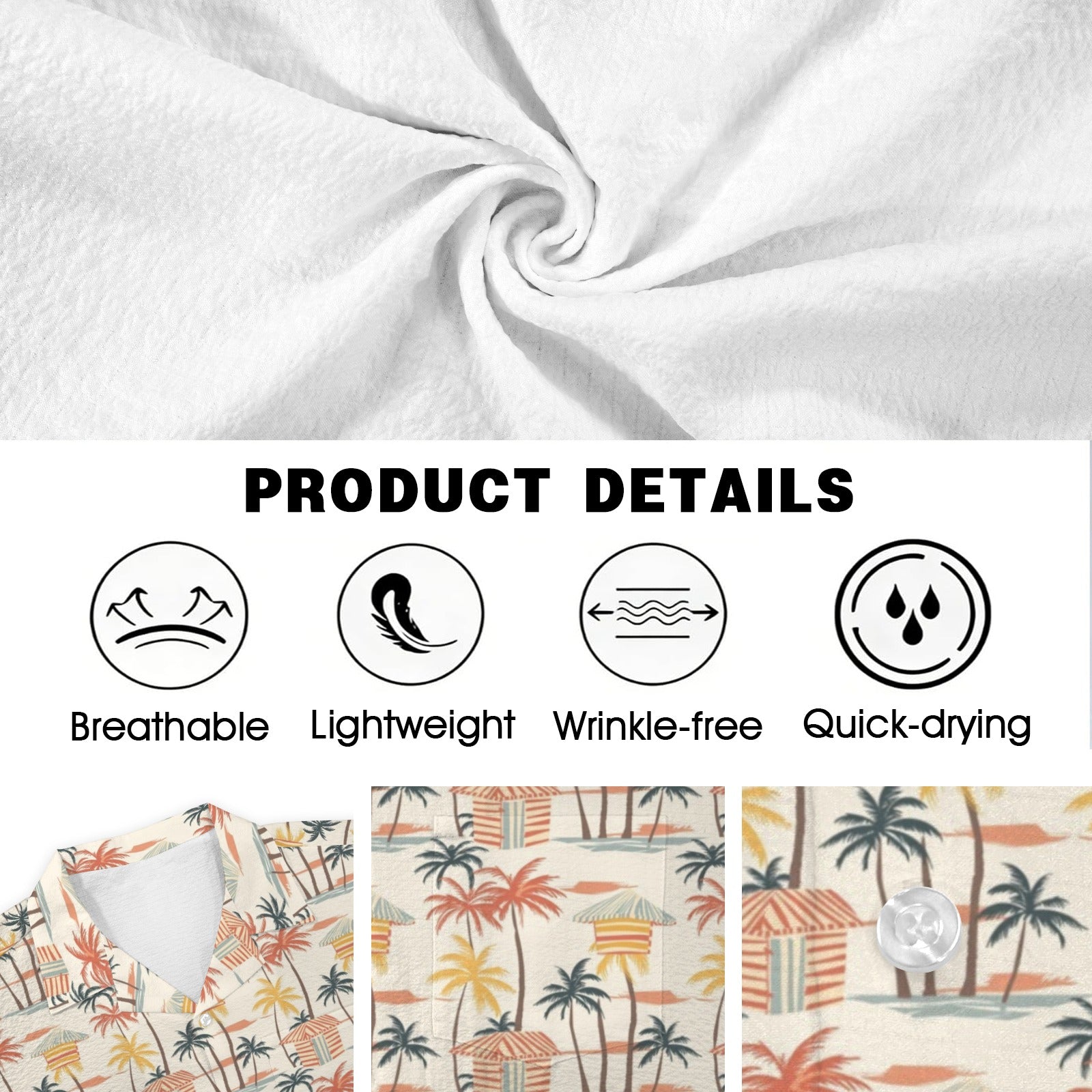 Beach Shack Men's Crinkle Hawaiian Shirt