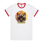 Underdog - Staple Ringer Tee White Red Ringer T-Shirt animal Printed In Australia