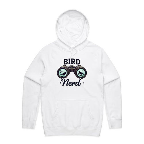 Bird Nerd - Mens Hoodie White Mens Hoodie animal Printed In Australia