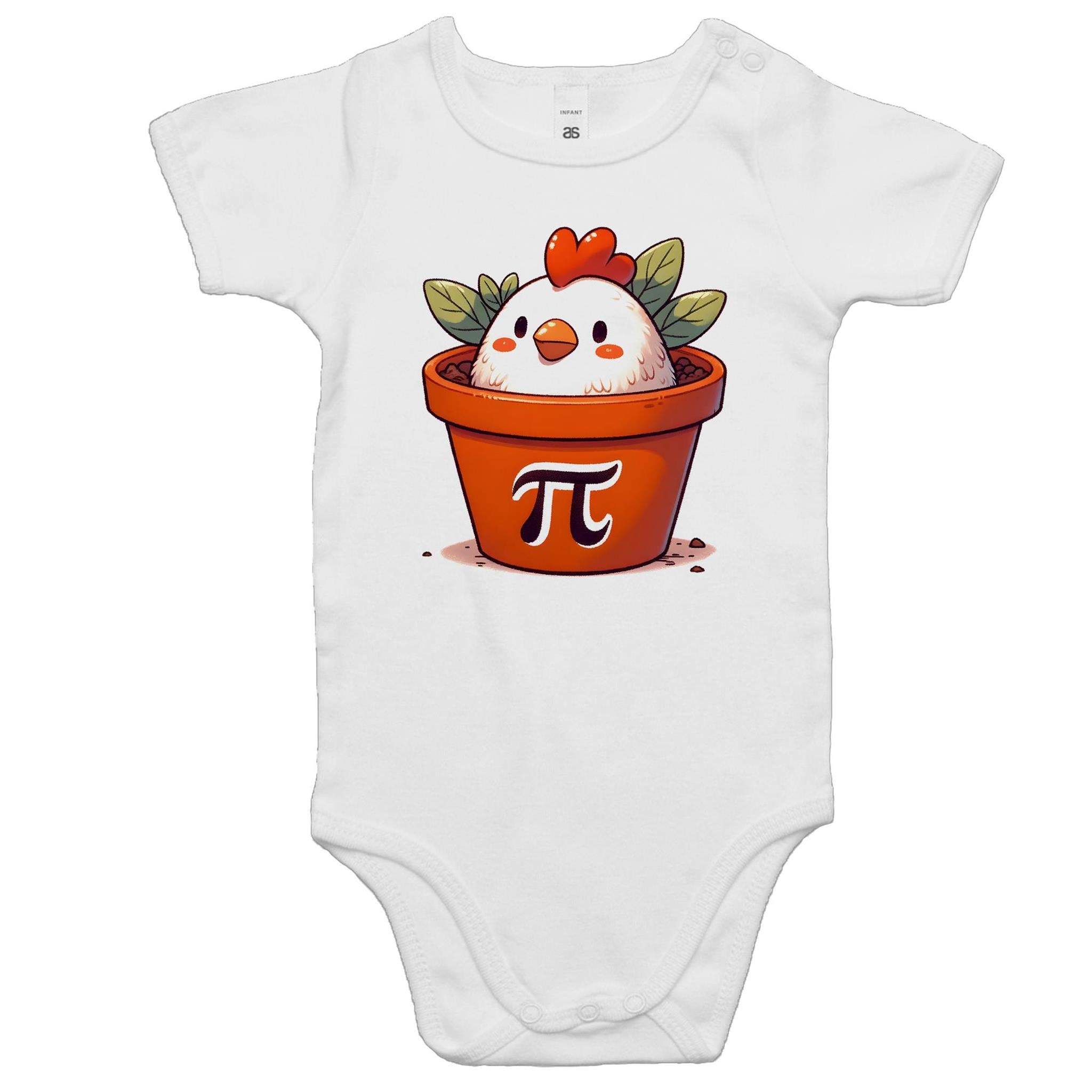 Chicken Pot Pi - Baby Bodysuit White Baby Bodysuit animal Maths Printed In Australia