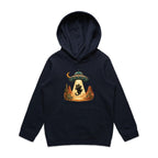 Black Cat Alien UFO Abduction Kids AS Colour Hoodie