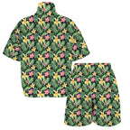 Frangipani Women's Windbreaker Short Set Women's Windbreaker Short Set Plants Printed Offshore