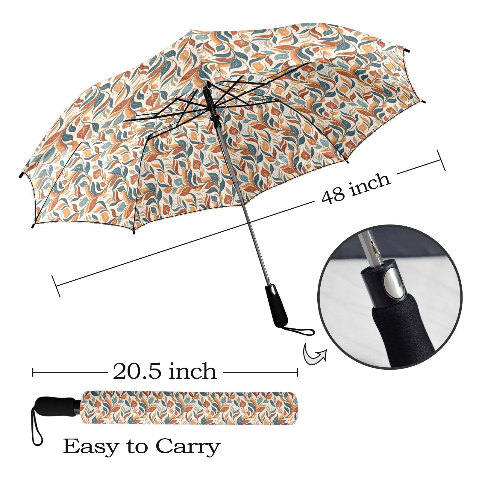 Whimsical Leaf Swirl Umbrella