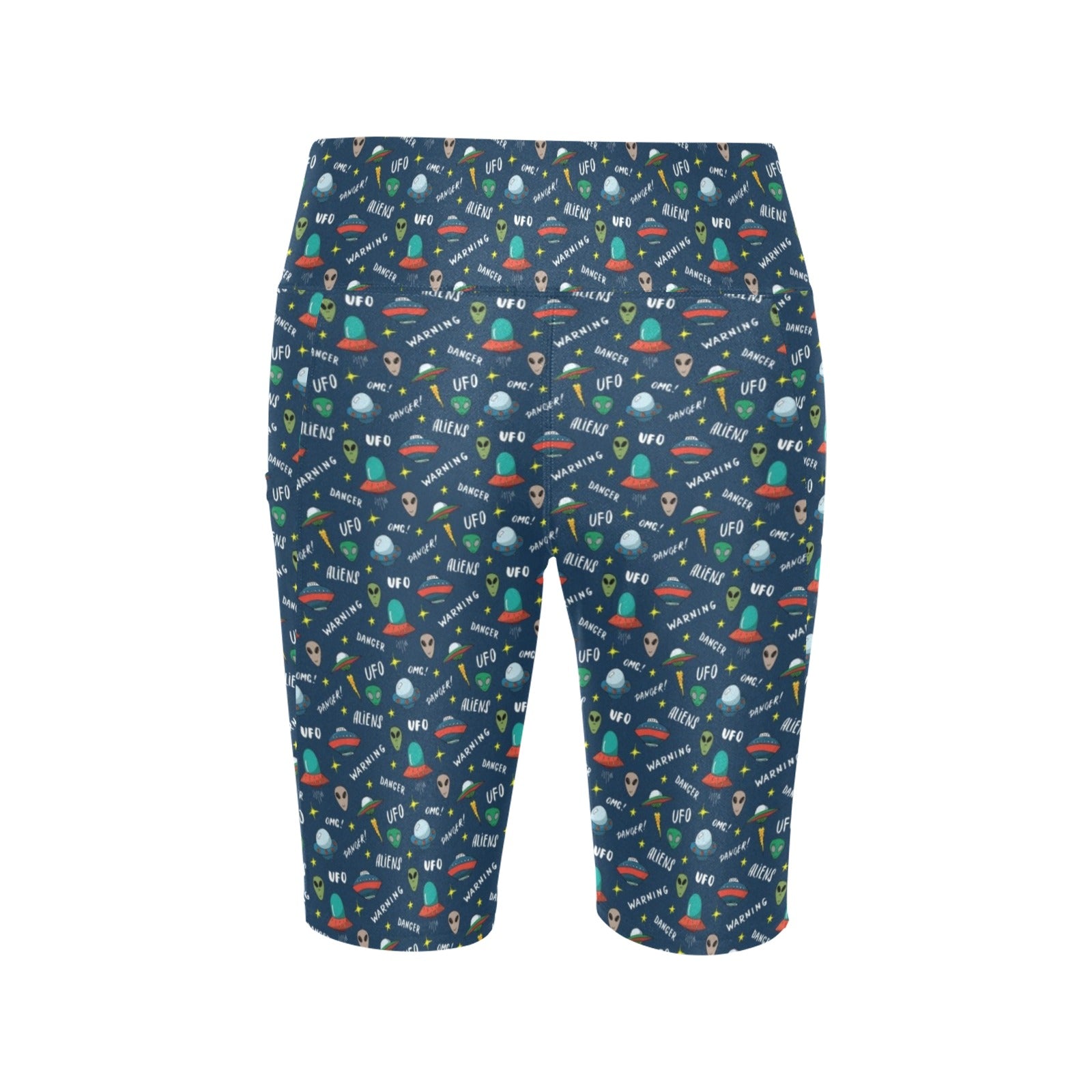 UFO's And Aliens Women's Bike Shorts With Side Pockets Women's Bike Shorts Printed Offshore Sci Fi
