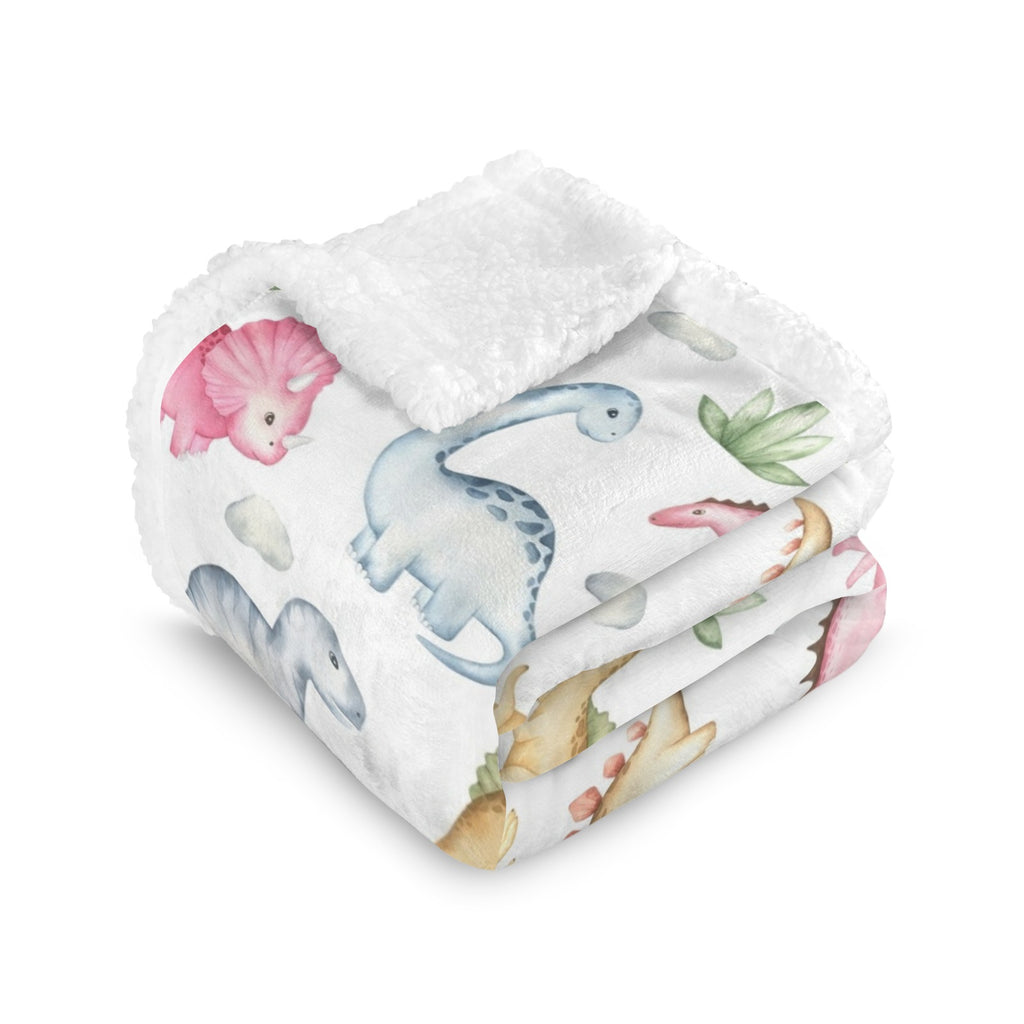 Dinosaur Garden - Double-Layer Fleece Blanket 51"x59"