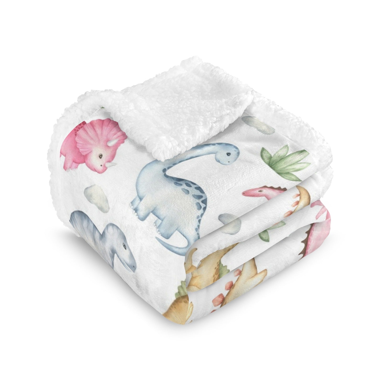 Dinosaur Garden - Double-Layer Fleece Blanket 51"x59"