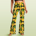 Happy Pineapples High Waist Crossover Tummy Control Flare Leggings 5XL High Waist Flare Leggings Food Printed Offshore
