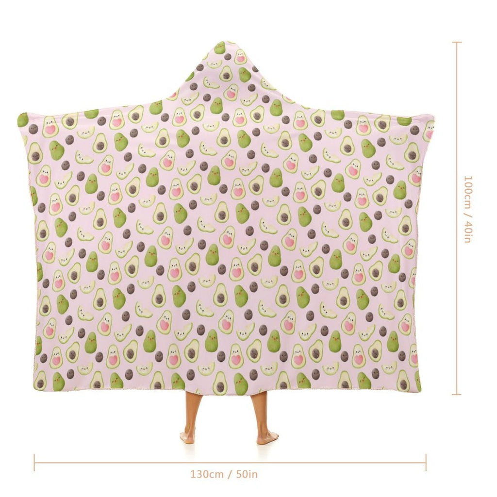 Avocado Love Kids Hooded Blanket 100cm x 130cm Kids Hooded Blanket Food Printed Offshore