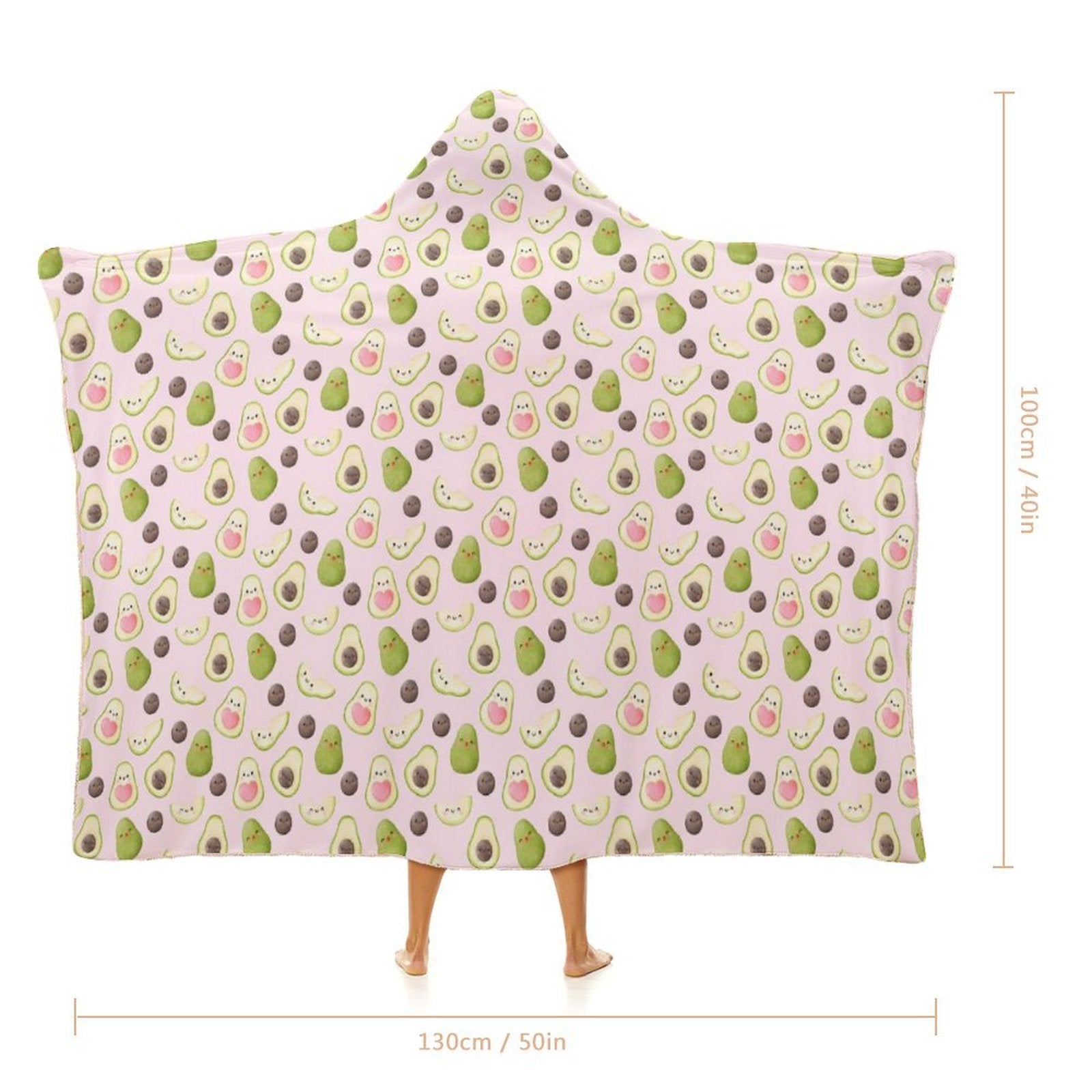 Avocado Love Kids Hooded Blanket 100cm x 130cm Kids Hooded Blanket Food Printed Offshore