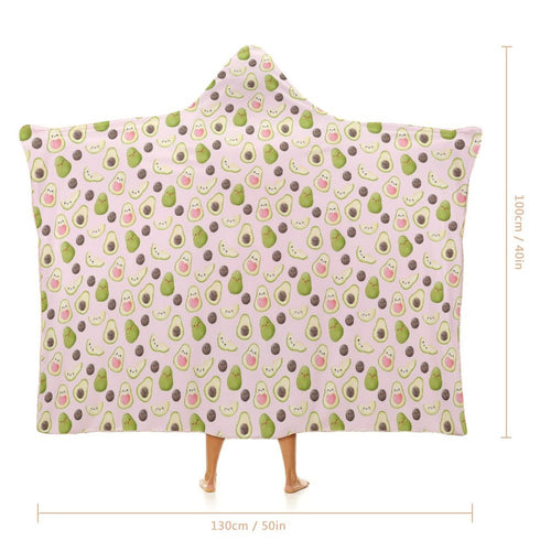 Avocado Love Kids Hooded Blanket 100cm x 130cm Kids Hooded Blanket Food Printed Offshore