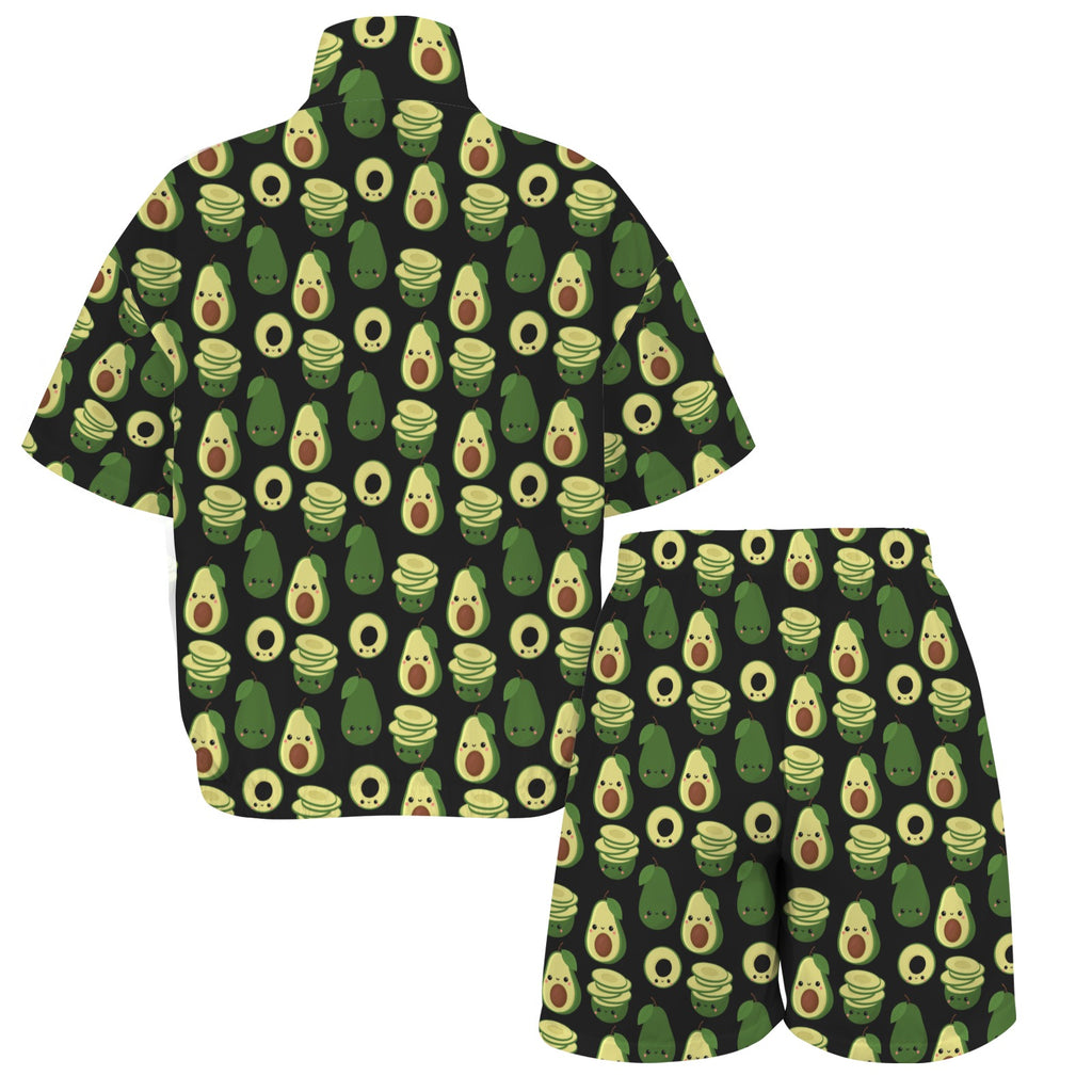 Cute Avocados Women's Windbreaker Short Set Women's Windbreaker Short Set Food Printed Offshore