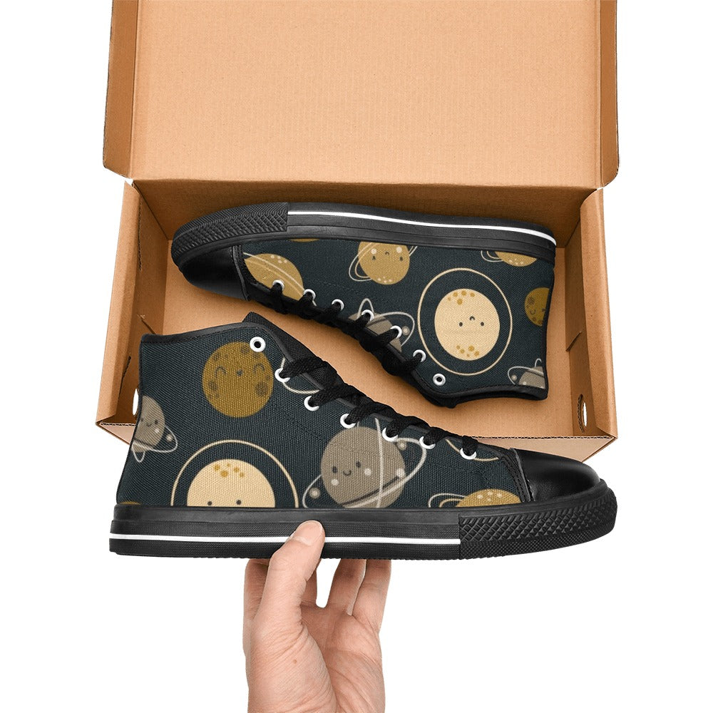 Planets - Kids' High Top Canvas Shoes Kids High Top Canvas Shoes Printed Offshore Space