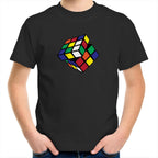 Cube - Kids Youth T-Shirt Black Kids Youth T-shirt Games Printed In Australia