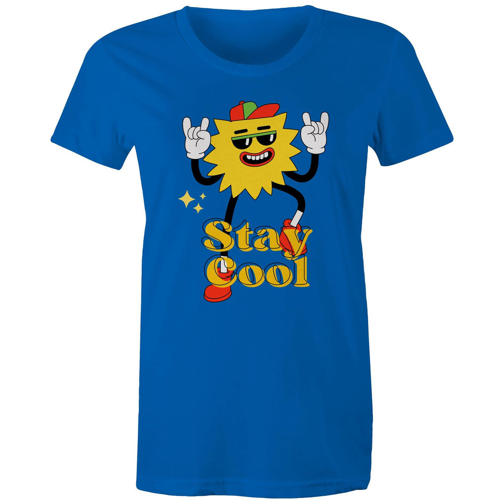 Stay Cool - Womens T-shirt Bright Royal Womens T-shirt Printed In Australia