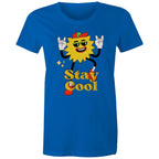 Stay Cool - Womens T-shirt Bright Royal Womens T-shirt Printed In Australia