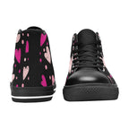 Pink Hearts - Women's High Top Canvas Shoes Womens Classic High Top Shoes Love Printed Offshore