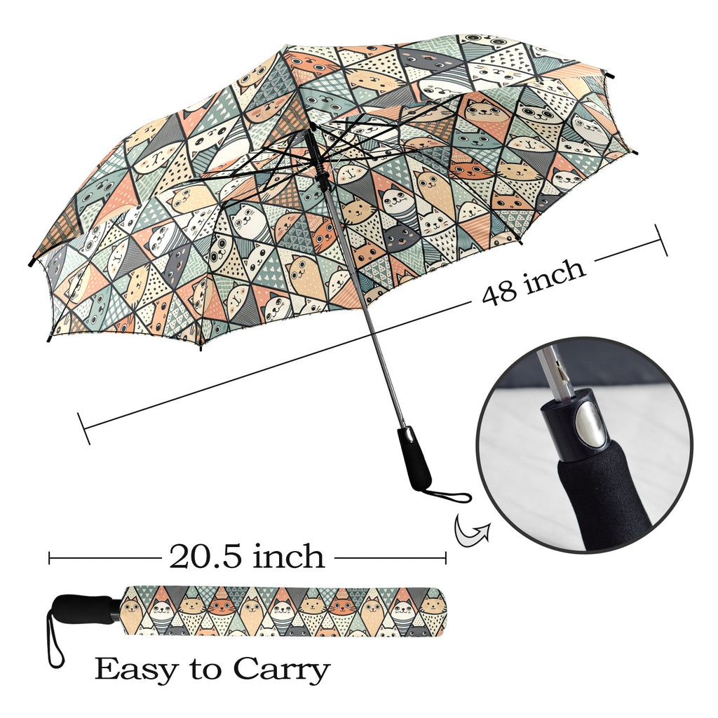 Diamond Cat Pattern Umbrella Umbrella animal Printed Offshore
