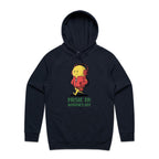 Music On, Worries Off - Mens Hoodie Navy Mens Hoodie Music Printed In Australia