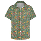 Groovy Retro Women's Collared Pocketless Short Sleeve Shirt