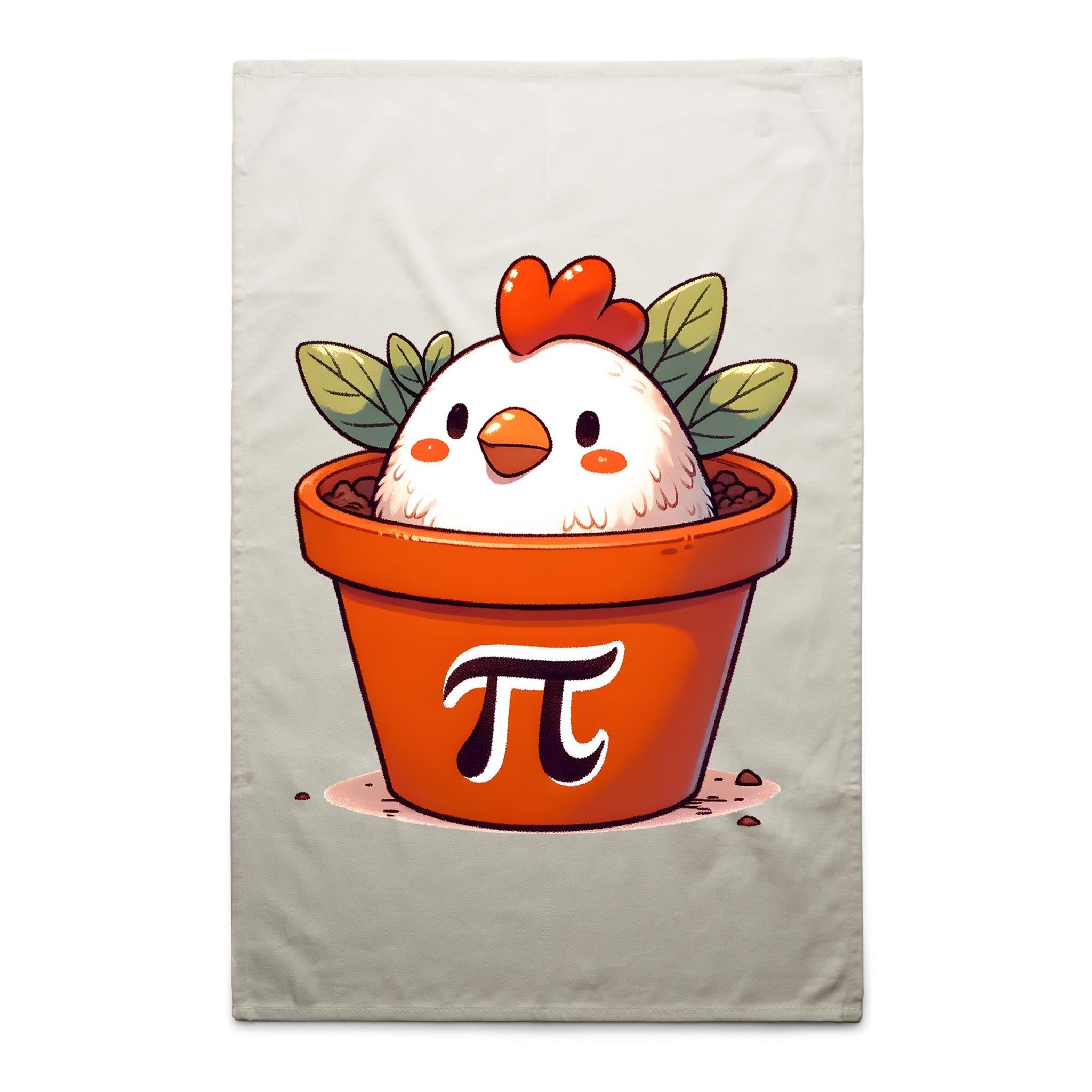 Chicken Pot Pi - AS Colour Tea Towel Cream One Size Tea Towel animal Maths Printed In Australia