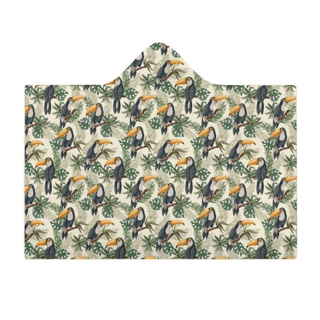 Toucan Jungle Kids Hooded Blanket 100cm x 130cm Kids Hooded Blanket animal Printed Offshore