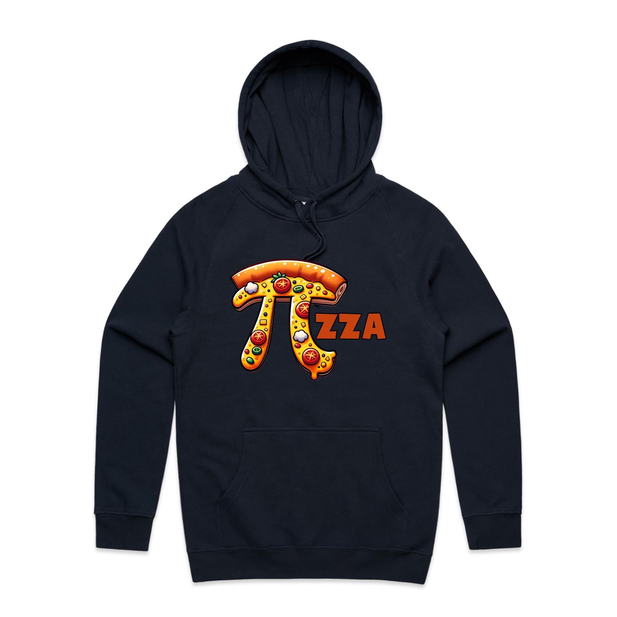 Pi Pizza - Supply Hood Navy Mens Hoodie Food Maths Printed In Australia