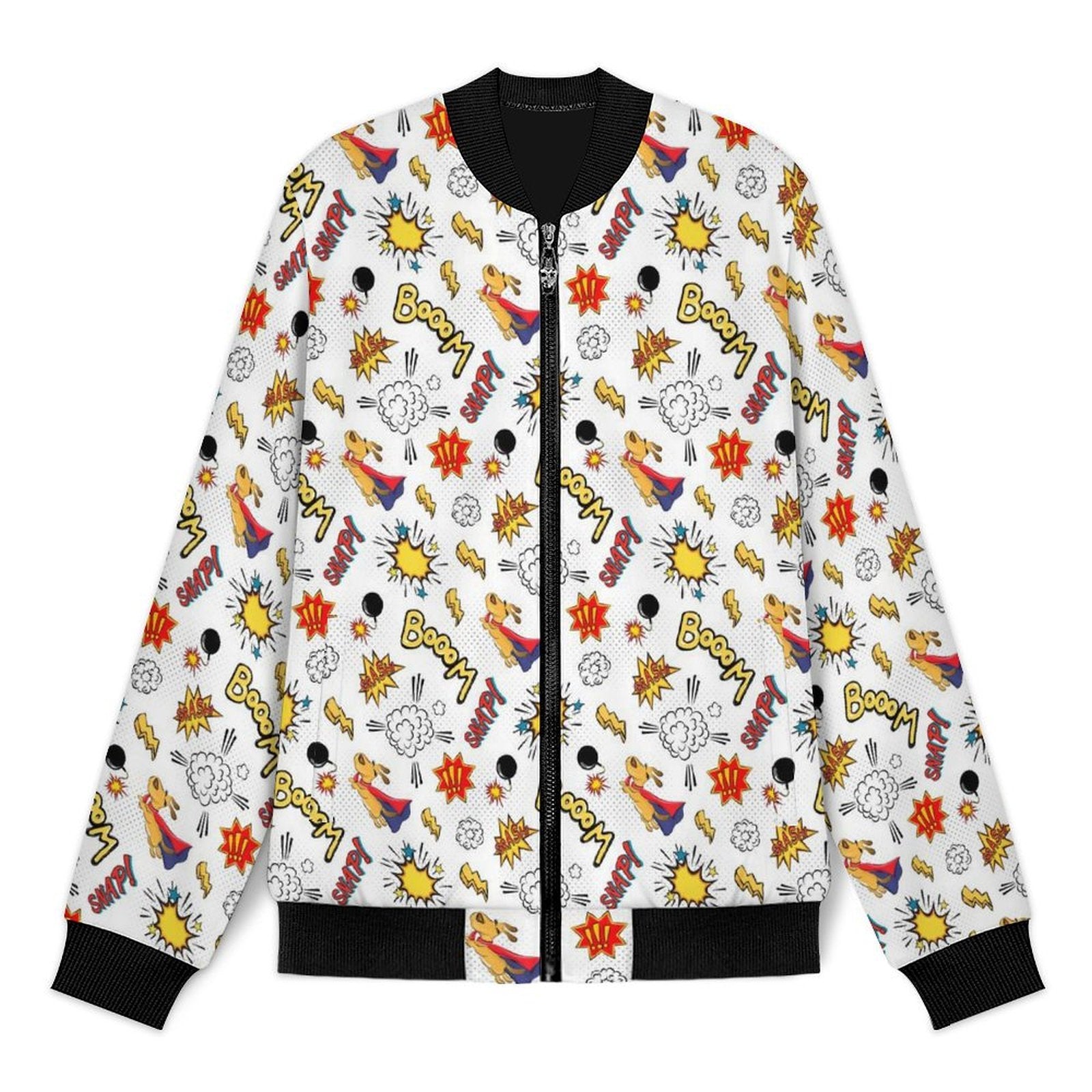 Super Dog Men's Casual Zip‑Up Bomber Jacket