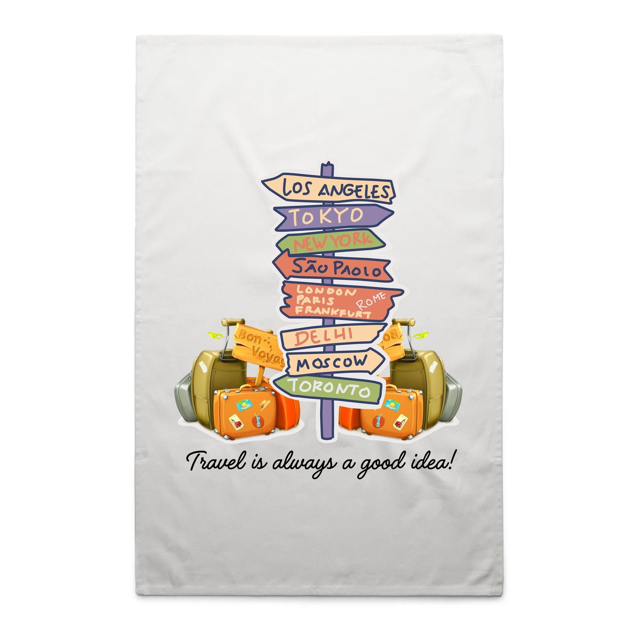 Travel Is Always A Good Idea - AS Colour Tea Towel Default Title Tea Towel Printed In Australia