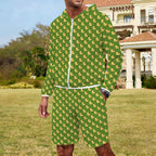 Rubber Ducks On Green Men's Lightweight Sun Hoodie & Shorts Set